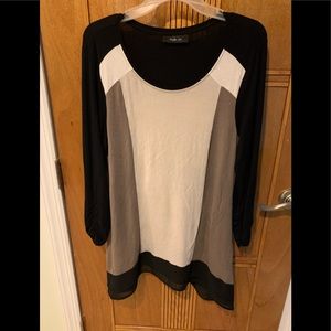 Women top Size M  with cotton/sheer by Style & Co Used